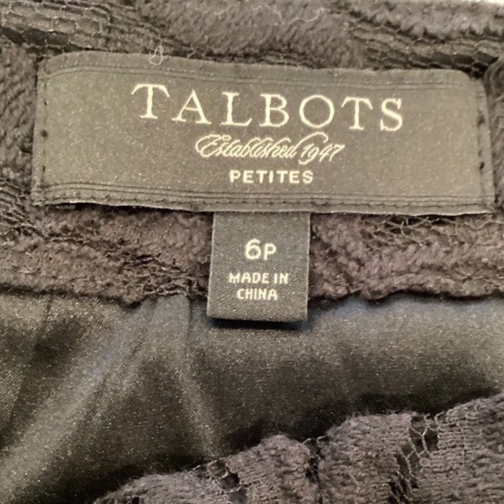 Talbots Pencil Skirt Black Lace Overlay Rose Lace - 6 Petite - Picture 3 of 4